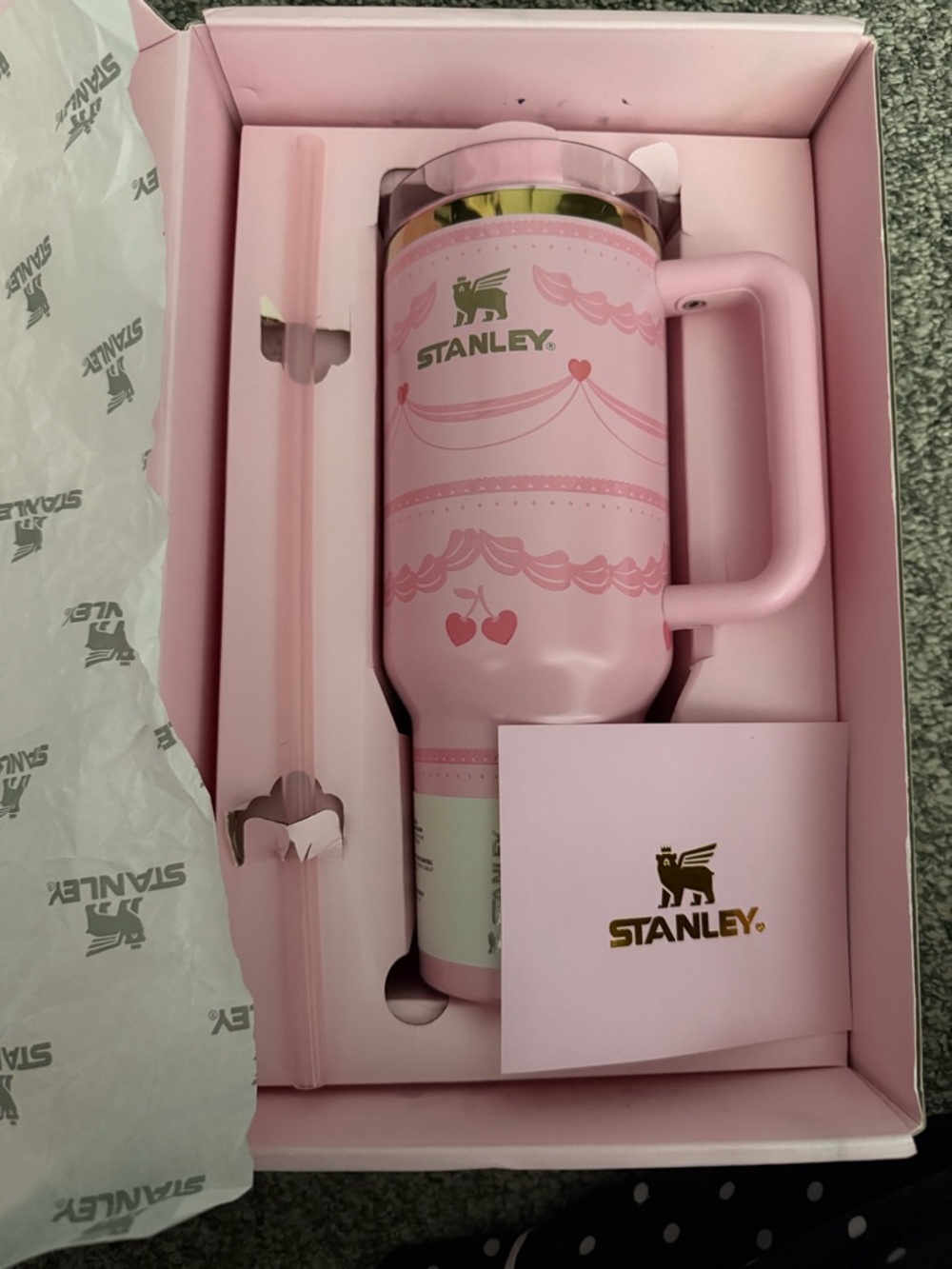 Stanley 40oz Valentine’s Day Limited Edition Tumbler with Cherry Hearts